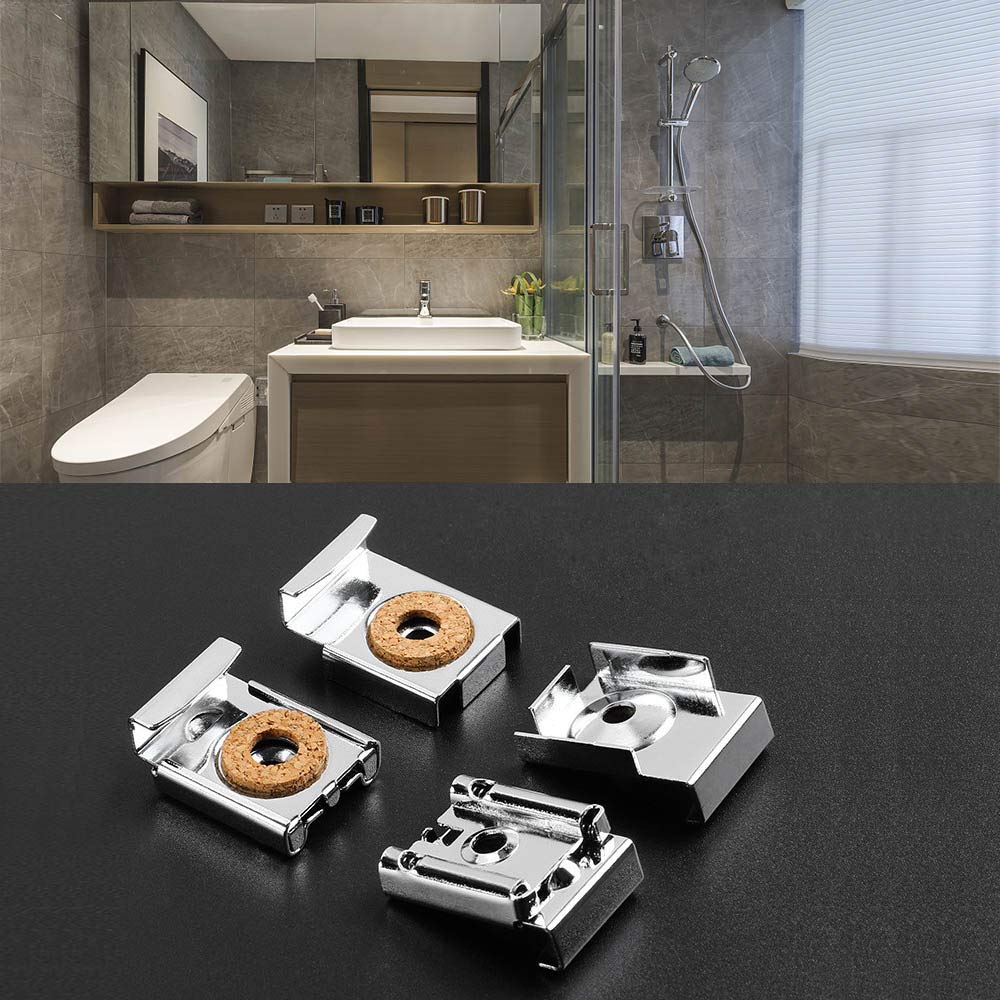 Ganci Specchio A Muro 8 Pezzi - Clip Regolabili Con Molla Per Appendere Quadri E Specchi - Foto 6