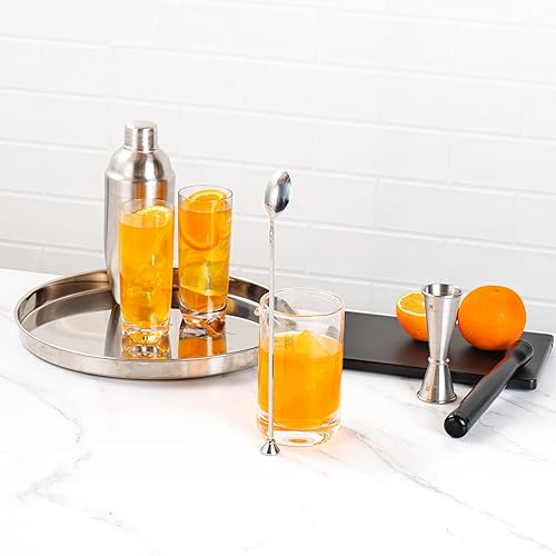 Miniatura 7 de Restaurantware Bar Lux - Cuchara de barra de 12 pulgadas, 1 cuchara de doble extremo, mango en espiral, cuchara de barra de acero inoxidable