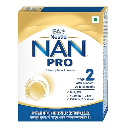 Nestle NAN PRO 2 Follow-up Formula Powder - After 6 months, Up to 12 months, Stage 2, 400g Bag-In-Box Pack