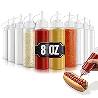 Vista 23 de Juego de 6 botellas invertidas para condimentos de 16 onzas, diseño mejorado con juntas de sellado adicionales, válvula de cierre automático