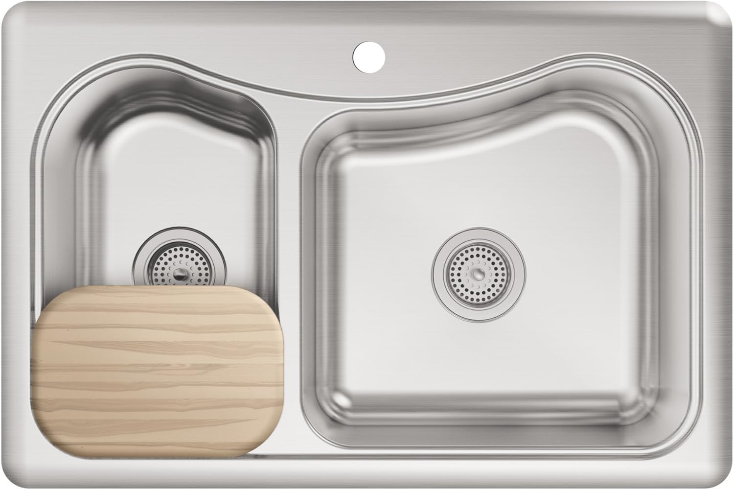 Super Cheap 🛒 KOHLER K-3361-1-NA Staccato Large/Medium Self-Rimming Kitchen Sink Hottest Sale KOHLER K-3361-1-NA Staccato Large/Medium Self-Rimming Kitchen Sink