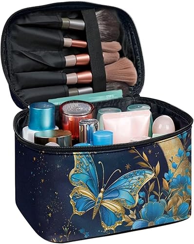 Vista 100 de doginthehole Bolsa de maquillaje, bolsa de cosméticos de viaje, bolsa de aseo portátil grande, organizador de accesorios para mujeres y niñas