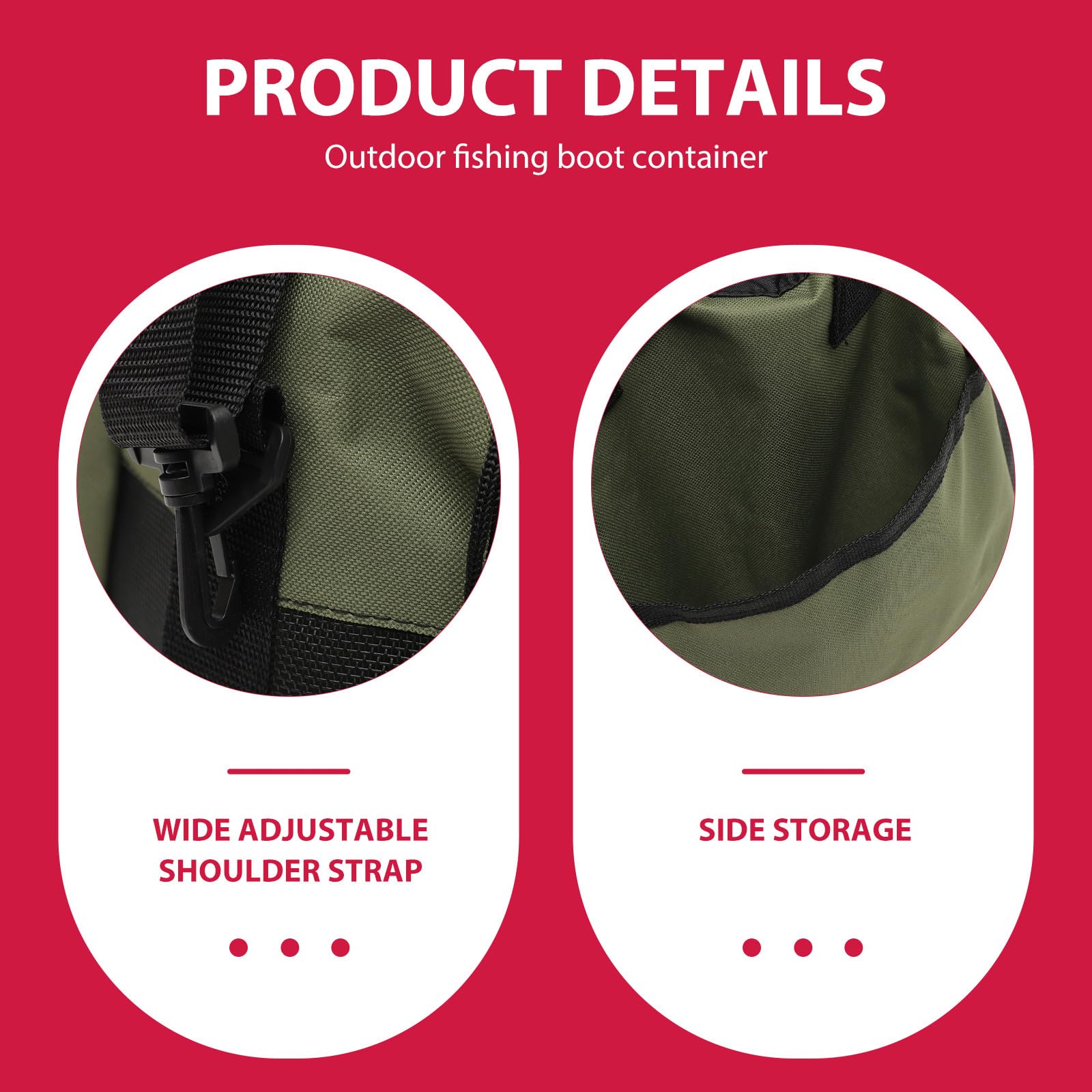 Borsa da Pesca Regolabile per Stivali Rete Traspirante Contenitore per Trasporto di Stivali da Pesca Custodia Resistente e Waders per Attività Outdoor