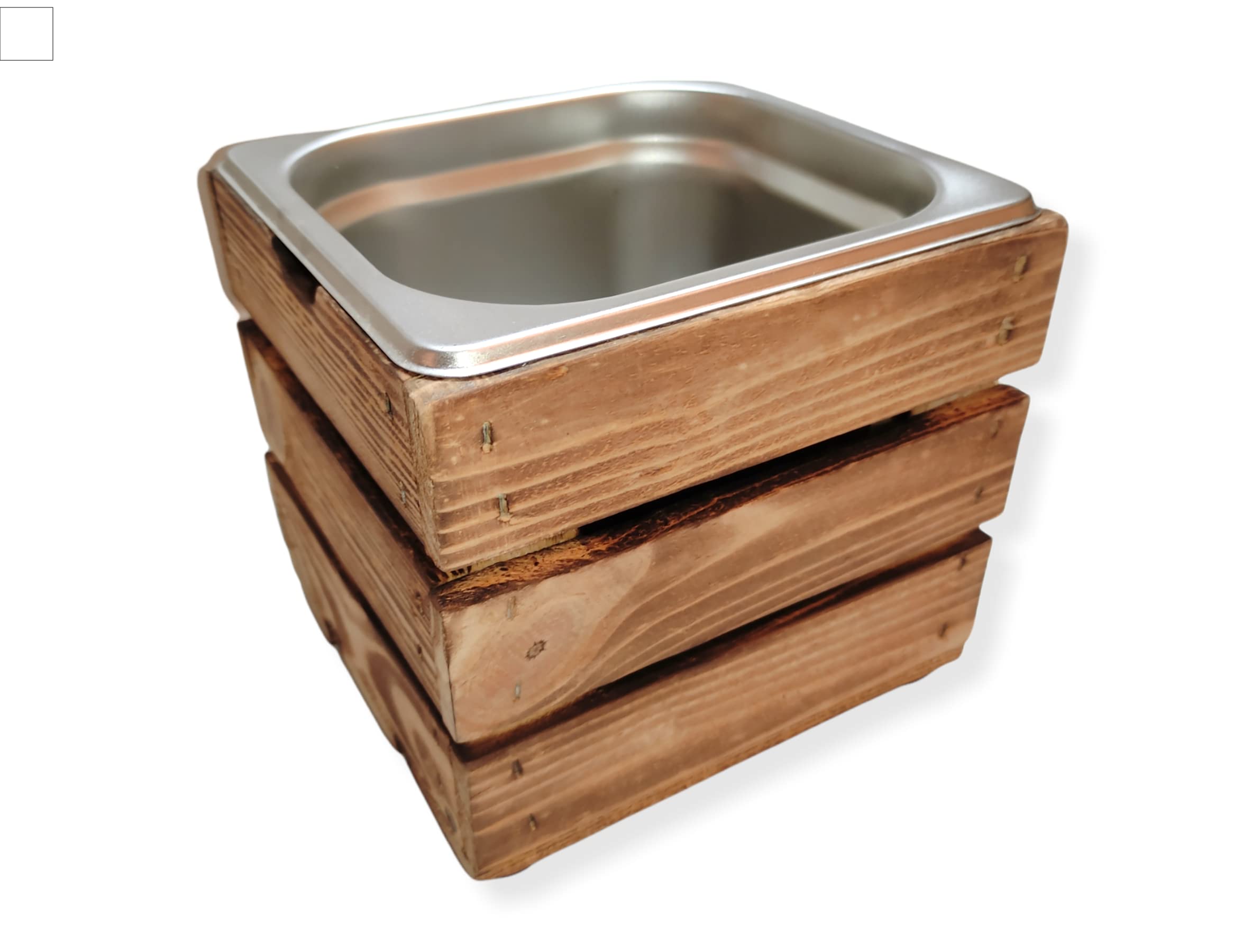 TimbertWoodDesign Rustikaler BIOMÜLLEIMER aus HOLZ und Edelstahl KOMPOSTEIMER Organische Abfälle Kompost Mülleimer Abfall Behälter Nachhaltig Geschenk Küche