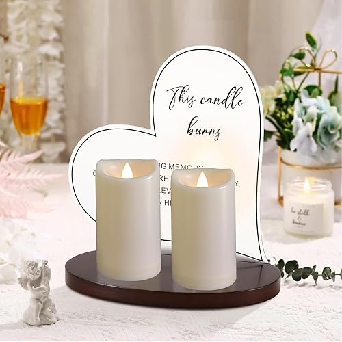 Miniatura 4 de Paquete de 2 velas para exteriores con temporizador (3 x 5 pulgadas), impermeables, sin llama, parpadeantes, velas LED falsas de plástico para