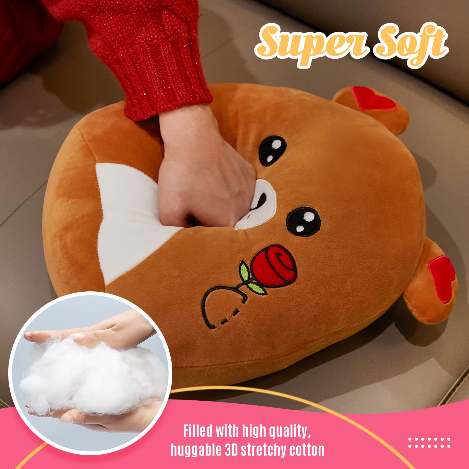 CozyWorld Valentines  Plush Stuffed Animals Squishy Original Heart Love You Dog Pillow Soft Cuddly Valentine Gifts for Kids Girls Girlfriend Boyfriend Mom Lover, 11.5 Inch