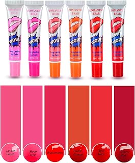 Lip Tint, Lip Stain Peel Off, Lip Tattoo Lipstick Peel Off, Lip Magic Color Long Lasting Tattoo Peel Off Mouth Lip Gloss, Waterproof Tear Lip Stain Cosmetic Gift Set For Girls(6 Pcs)