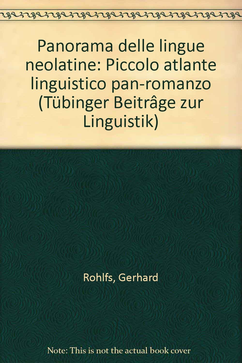 Panorama delle lingue neolatine Piccolo atlante