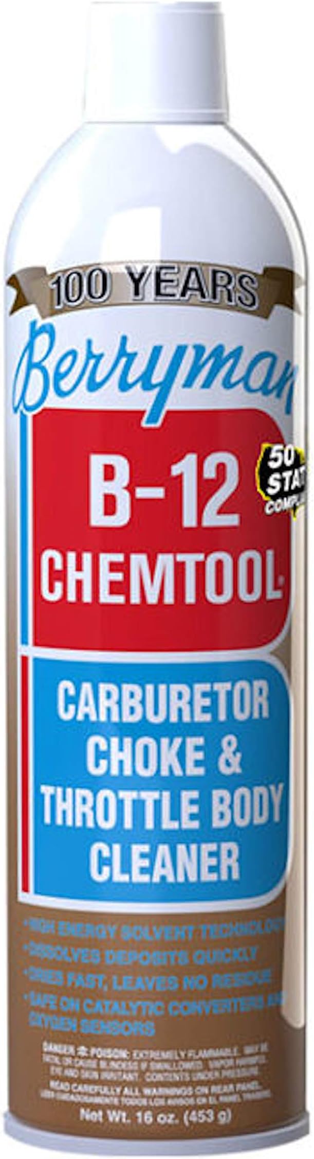 Berryman Products 0117C B-12 Chemtool Carburetor, Choke & Throttle Body Cleaner [VOC Compliant in All 50 States]