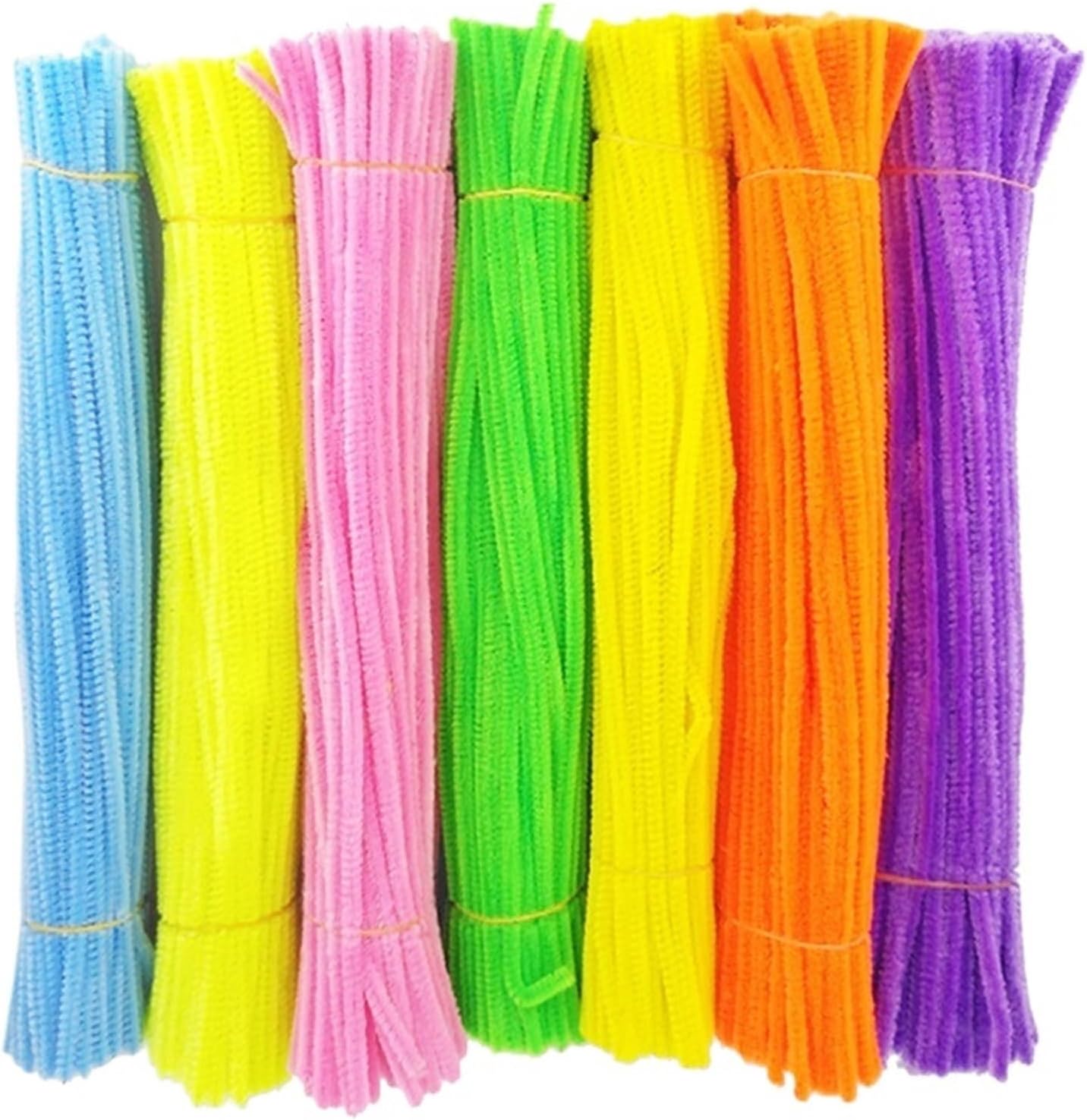 Fluffy Chenille Wire, Kids Craft Chenille Stems Pipe Cleaners Multicolor Pack of 100-500pcs(Mix Color 1,300 pcs)