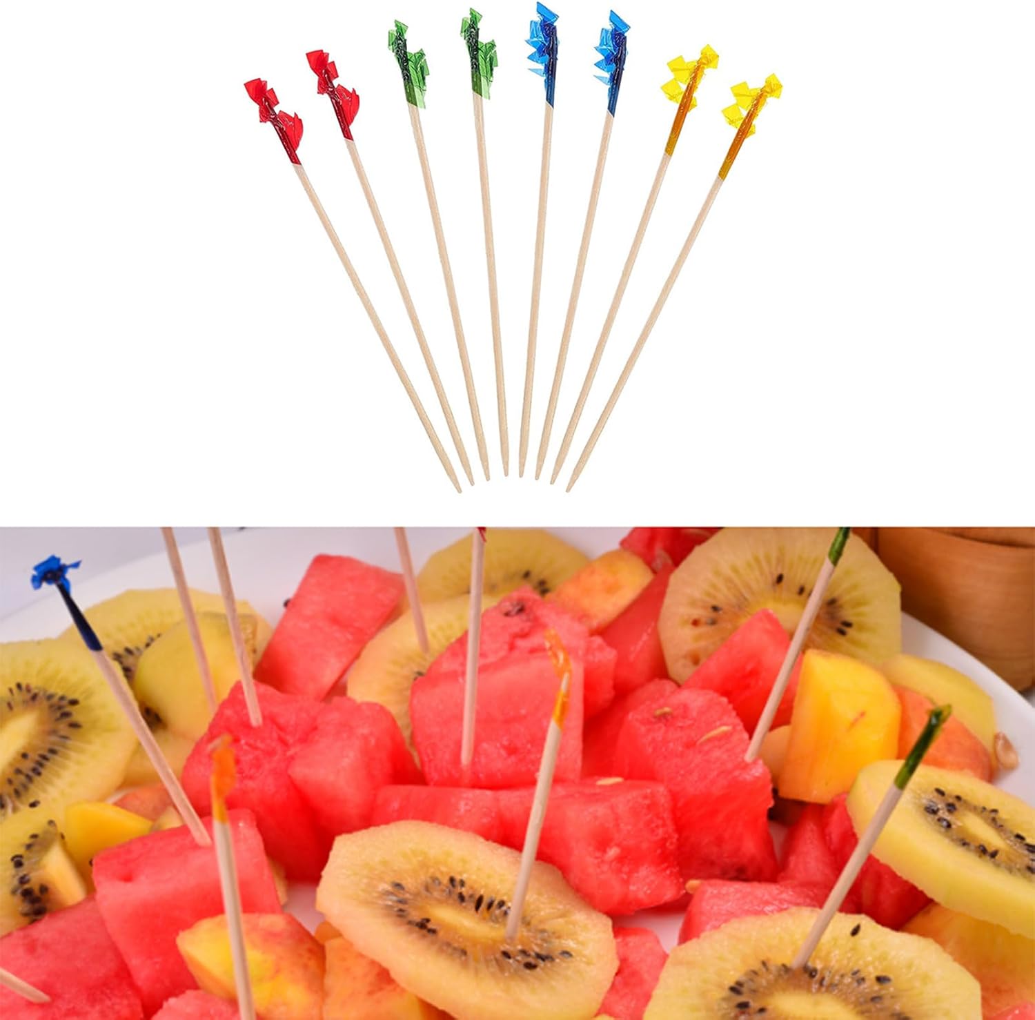 1000Pcs Count Once-only Use Artisanal Food Skewers Sturdy Toothpicks for Buffets Serving and Social Media Photography Essential Party Decorative Skewers