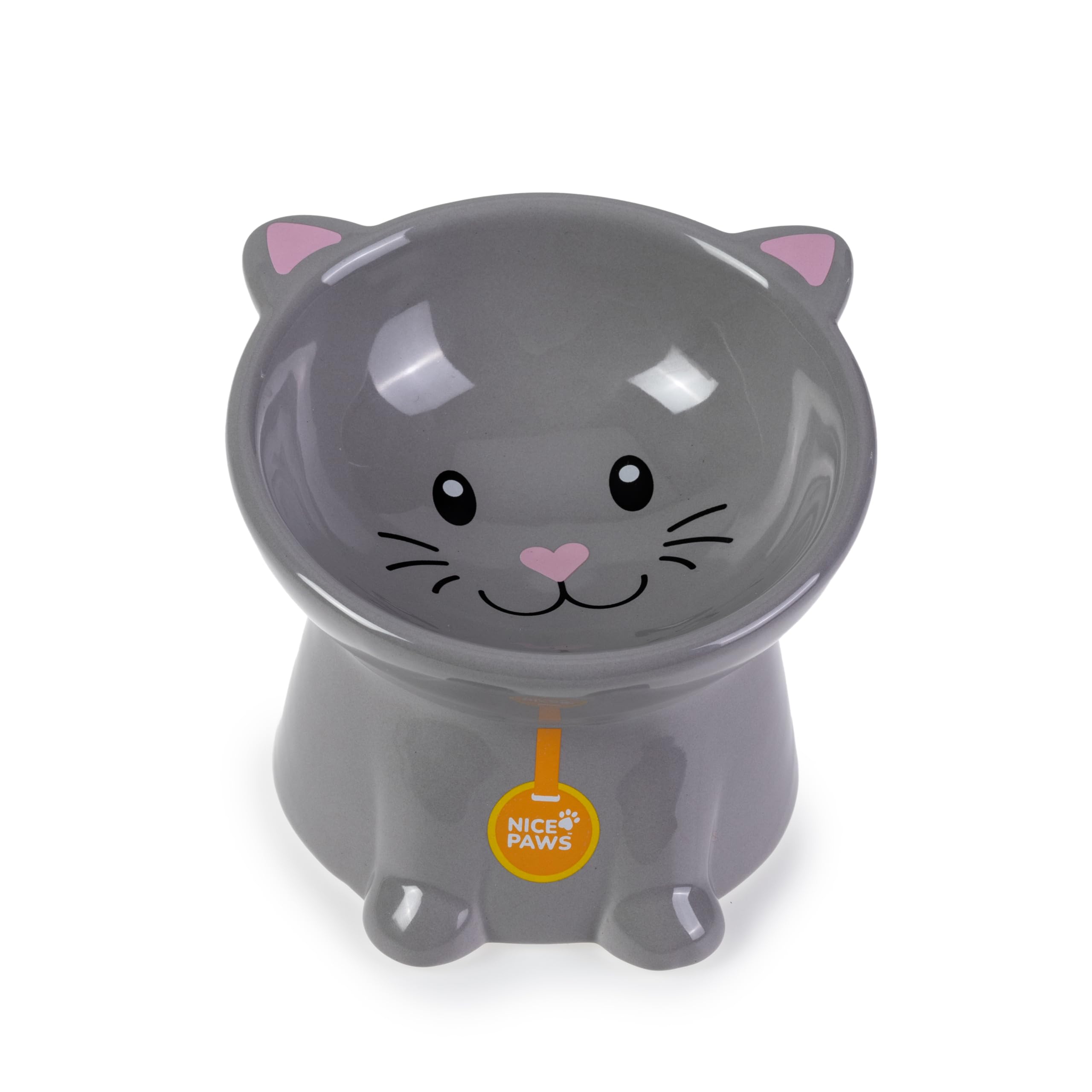 Gamelle surélevée pour chat en céramique grise, l'excellence ergonomique pour petits chiens