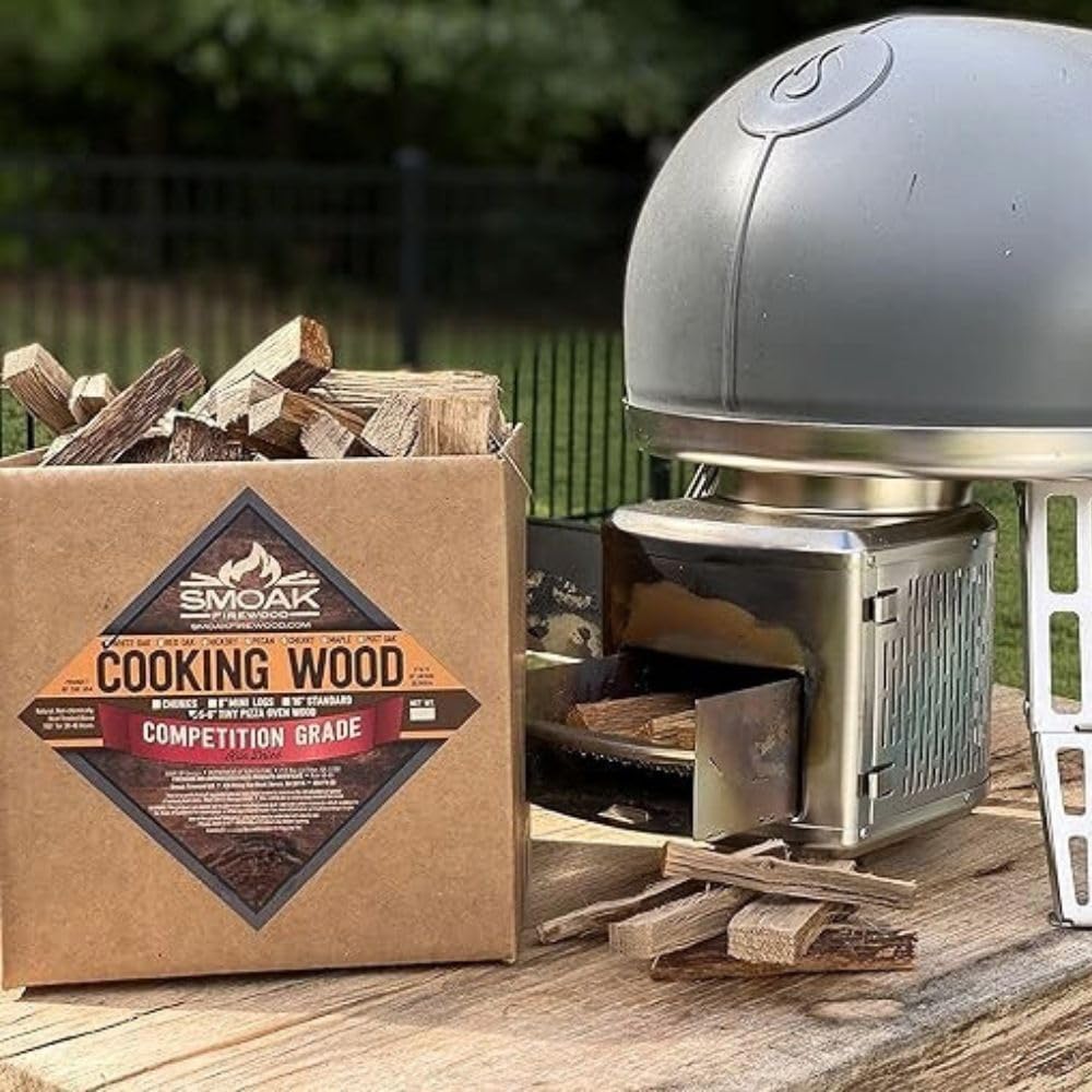 Smoak Firewood Cooking Wood Mini Splits - USDA Certified Kiln Dried (Hickory, 5-6in Tiny Pizza Oven Wood) for Portable Pizza ovens (729 Cubic Inches)