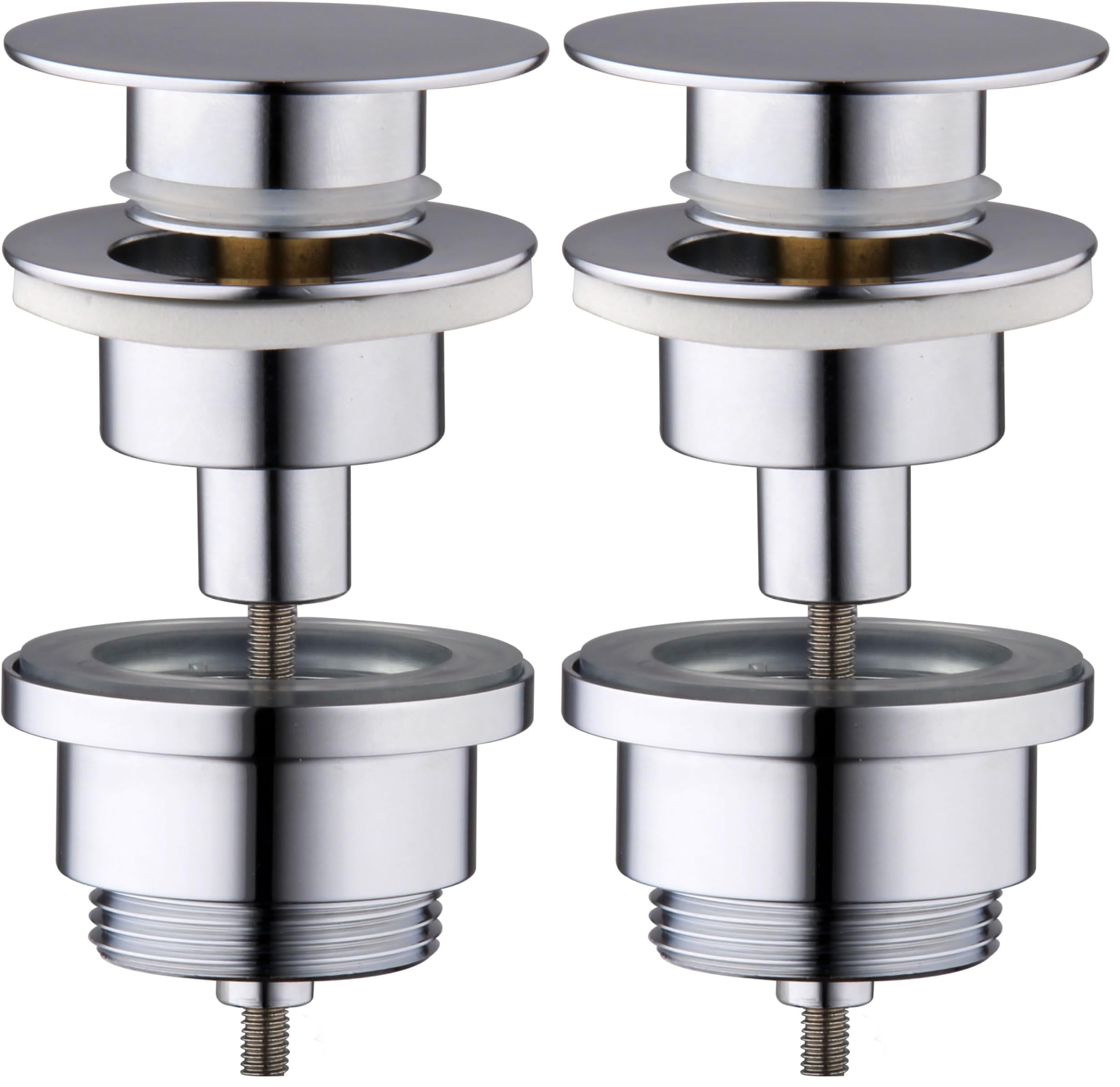 Válvula Clic-Clac Universal para lavabo con tapón plano compatible con rebosadero