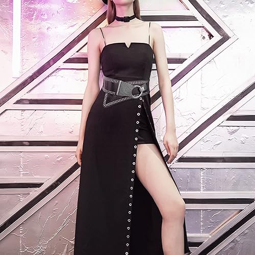 Miniatura 2 de Cinturón con tachuelas para mujer, cintura ancha y gruesa punk para vestidos retro de los años 80