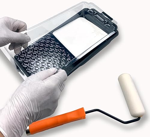 Miniatura 4 de Juego de bandejas de rodillo de pintura de 4 pulgadas, paquete de 15 herramientas de pintura, 11 bandejas de pintura y forros, rodillo de pintura de