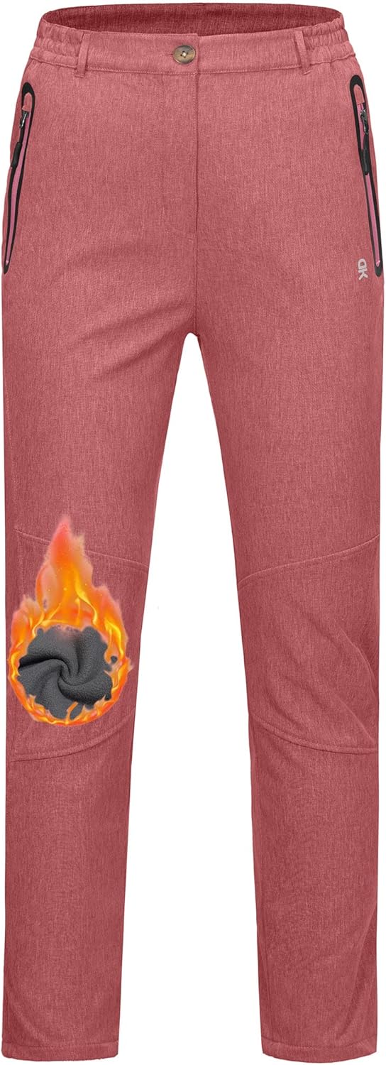 Little Donkey Andy Softshell Fleece Lined Cargo Pants for Women Water Resistance Outdoor Hiking Tactical Trousers