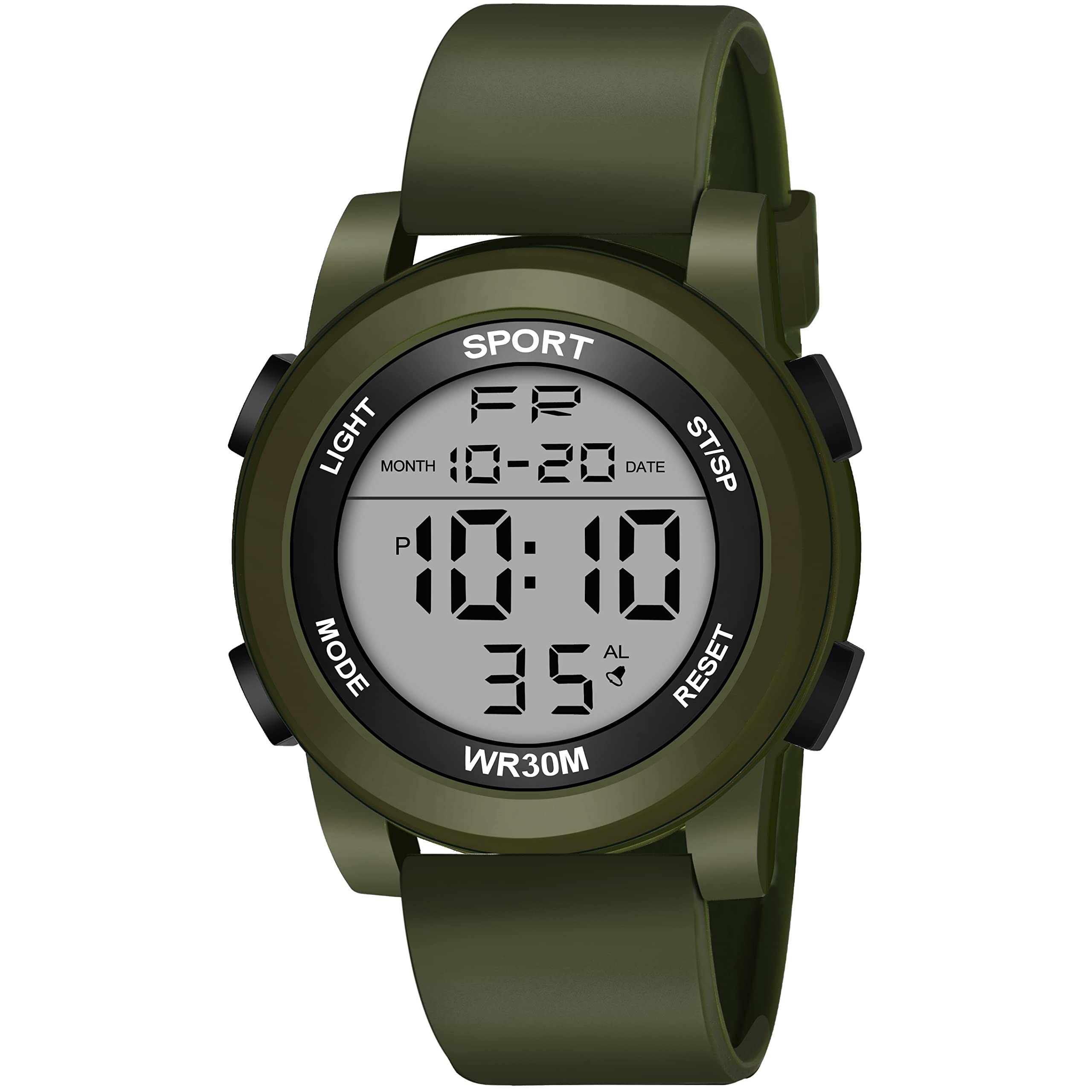 FROZIL Black Dial Digital LED Multi Function Green Rubber Strap Sport Watch for Men and Boys Watch for Mens Boys (B0BSXMVZF7) Amazon Price History, Amazon Price Tracker