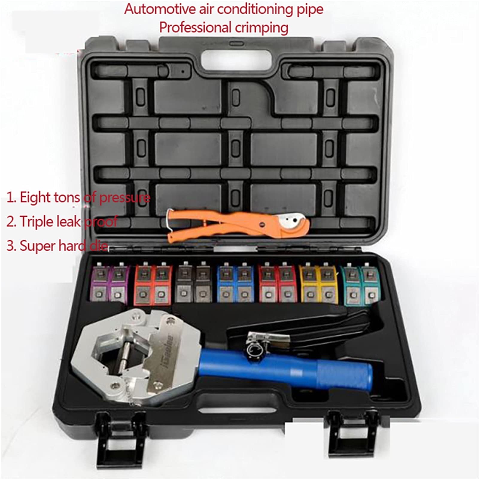 Cortadora Hidráulica, Coche portátil Aire acondicionado Tubería Máquina de prensado manual Manual de manguera hidráulica Reparación Aire acondicionado Tubería Herramienta de engarce