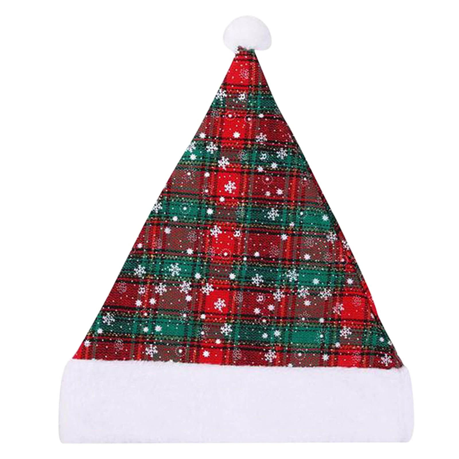 2 pcs Men Women Christmas Hat Luxury Plush Holiday Xmas Santa Hats for Christmas Costume New Year Festive Party Supplies