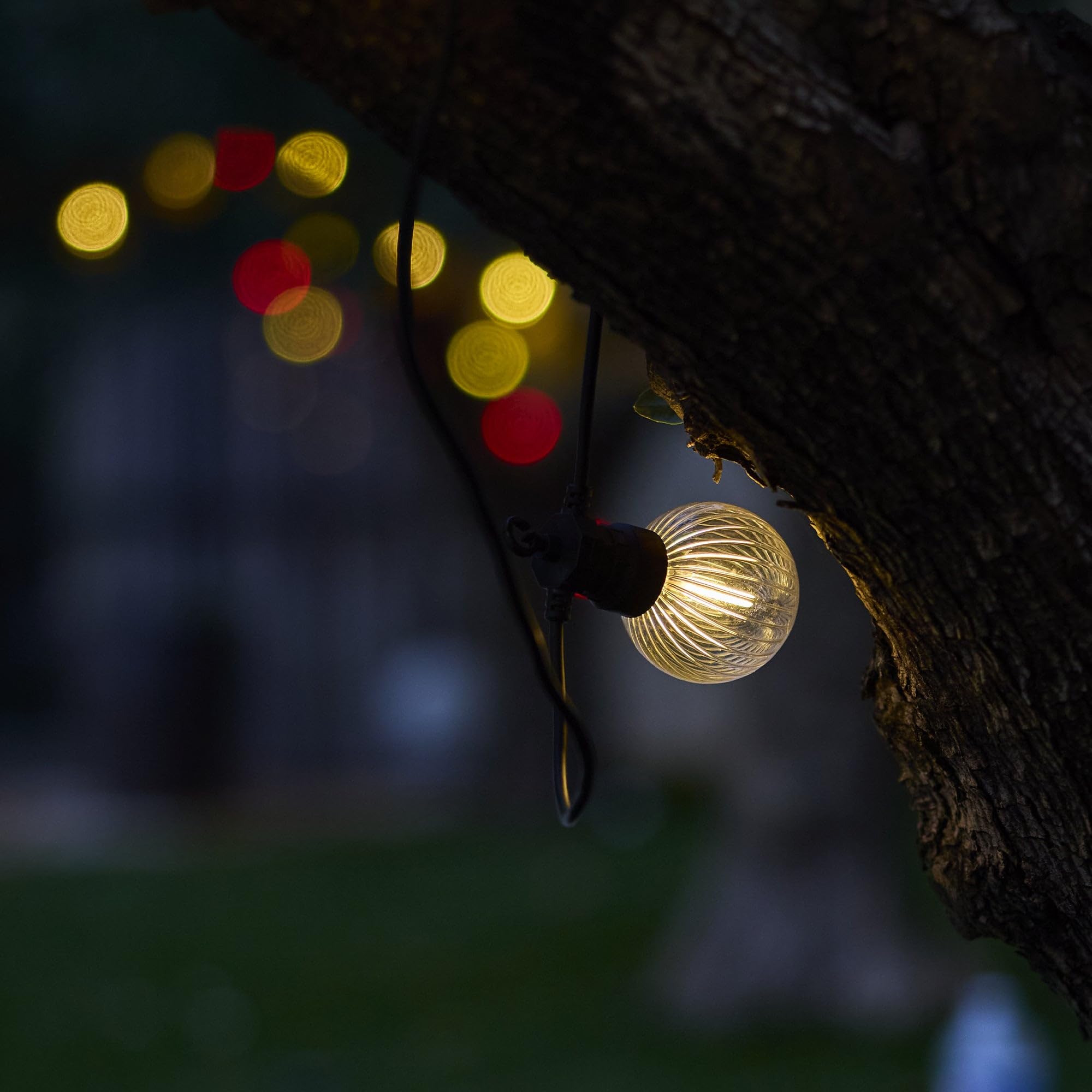 BAMBY LIGHT solarny łańcuch świetlny, 10 żarówek LED, ciepła biel, możliwość ściemniania, 8 m