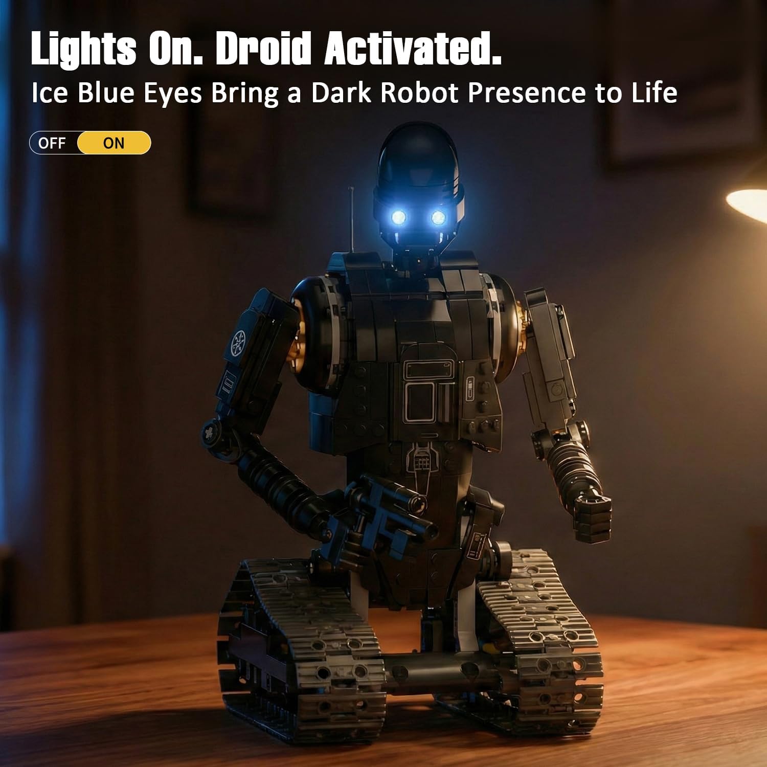 Robot Building Kit with Remote Control, Programmable RC Robot Toy with LED Eyes Light Kit, STEM Robotics Kit for Teens & Adults, Compatible with Lego Set, 588 PCS