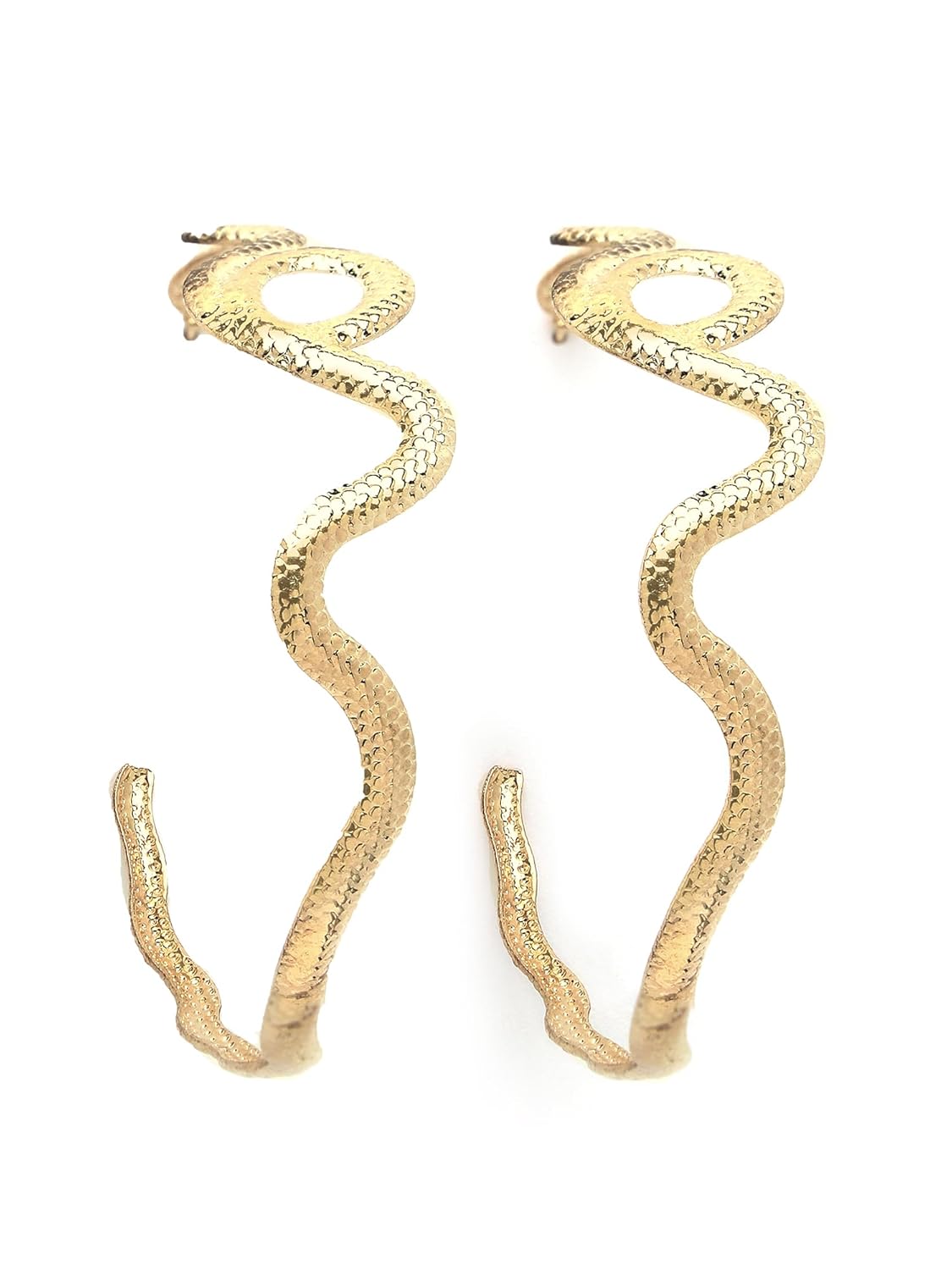 KARATCART Gold Plated Snake Design Half Hoop Earrings for Women