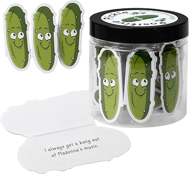 Positive Pickle Emotional Support Affirmation Cards, Mini Affirmation Card Jar, 30 Unique Positive Messages, Decorative Jar for pressure Relief Gift