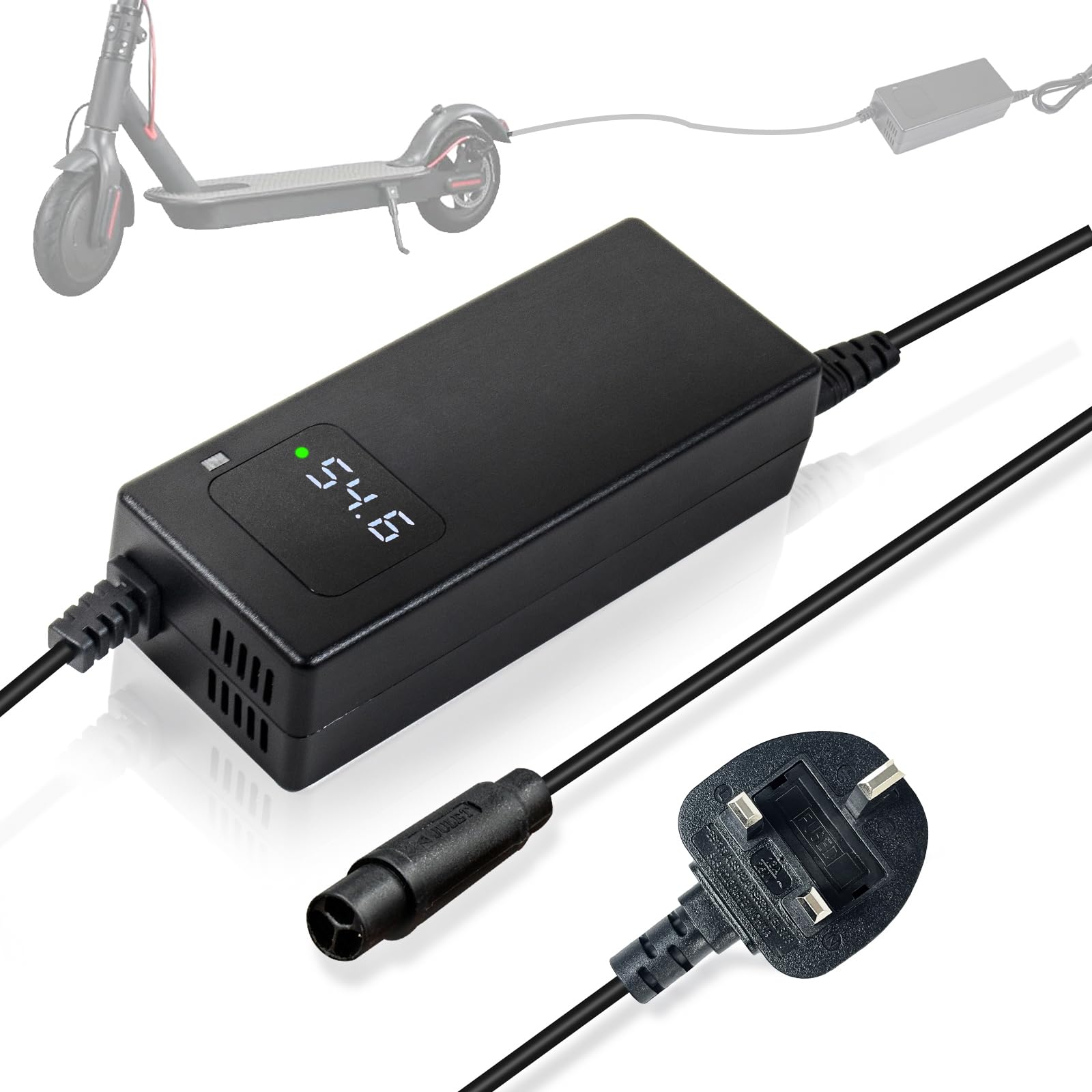54.6V 2A electric scooter charger for Kugoo G2 Master, G3 Pro, A1 supports 48V lithium batteries