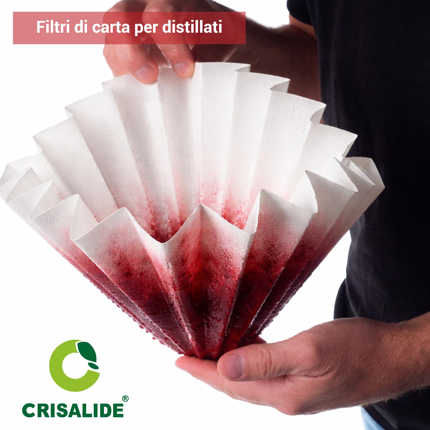 CRISALIDE Filtros de papel para destilados Ø 40 cm – Paquete 10 unidades – Filtros alimenticios para vino, licores, zumos