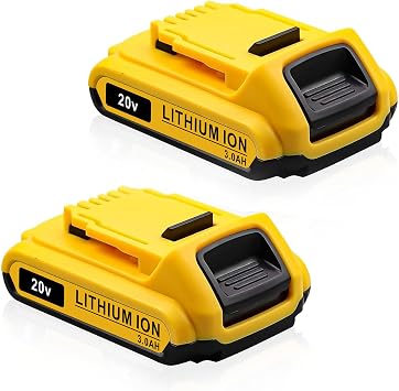 DCB203-2 3Ah 2Pack 20V Battery Replace for Dewalt 20V MAX Battery 20Volt Lithium-ion Battery DCB200 DCB201 DCB205 DCV580 DCB180 Compatible with Dewalt 20V Cordless Tools
