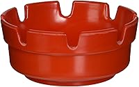 Winco 12-Pack 4-Inch Round Red Ashtrays - Heat-Resistant up to 338°F, Commercial-Grade for Restaurants & Home