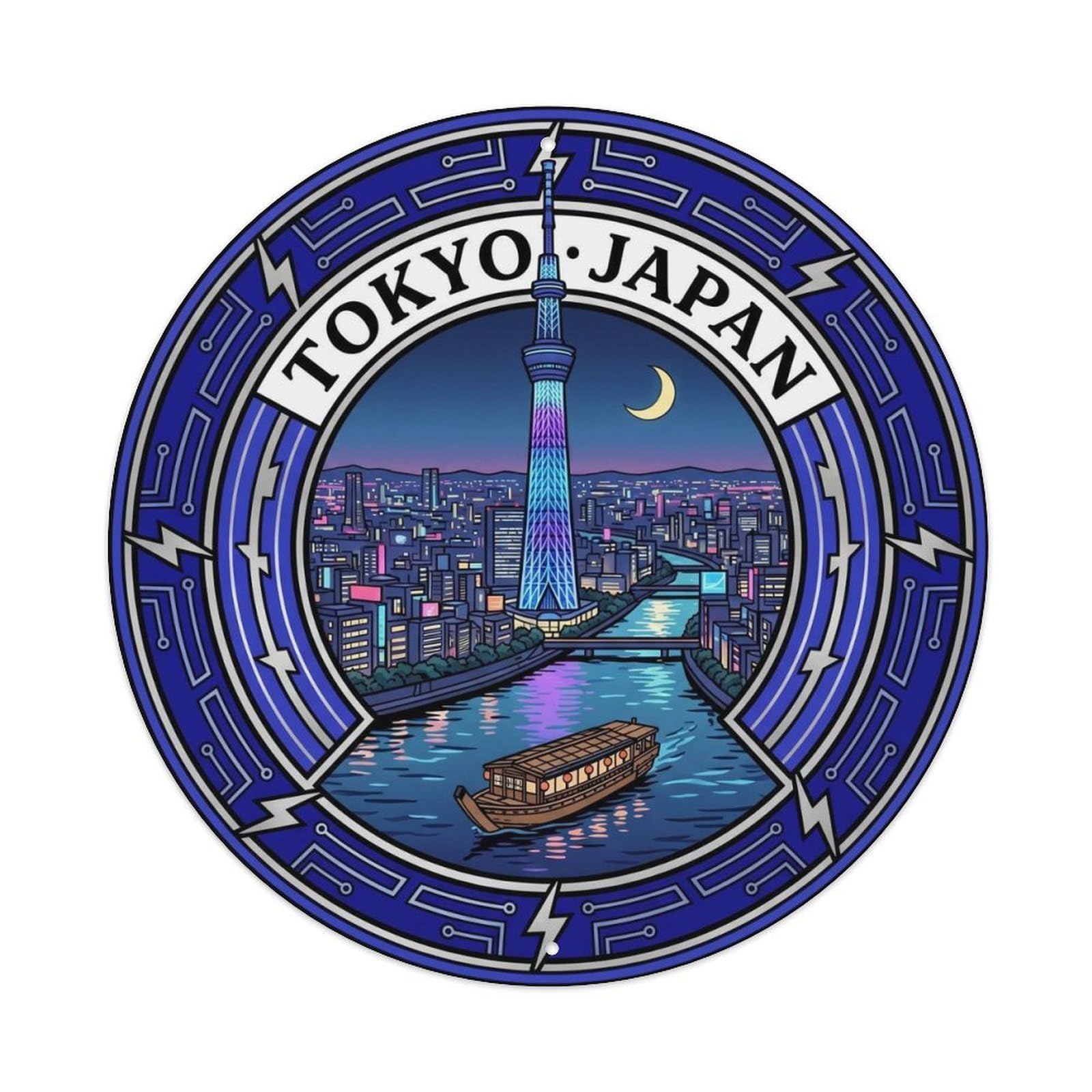 Tokyo Skytree Tower Sumida River Cultural Travel Metal Tin Sign