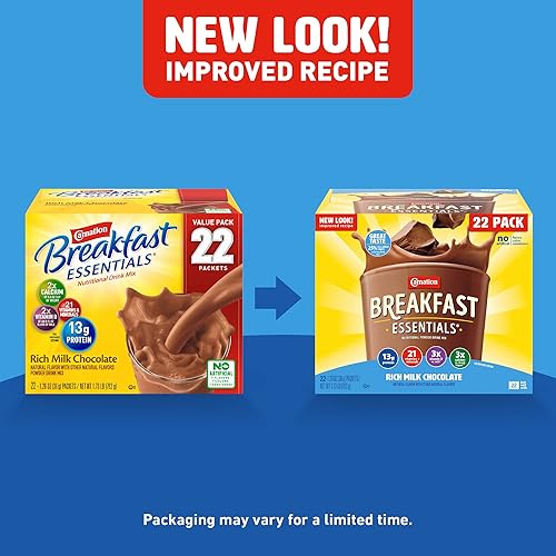 Miniatura 2 de Carnation Breakfast Essentials Mezcla de bebidas en polvo chocolate rico con leche caja de 22 paquetes el embalaje puede variar