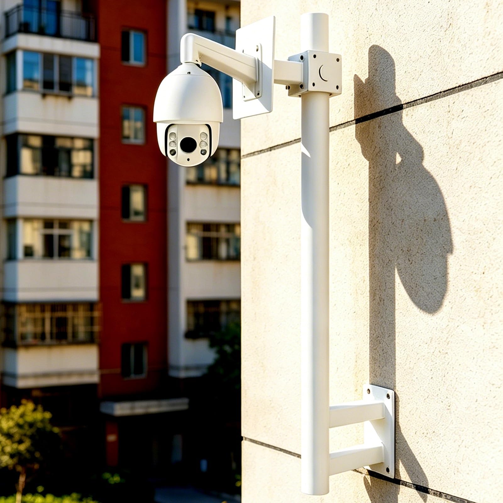 Poteau caméra surveillance réglable pour éliminer les angles morts extérieurs