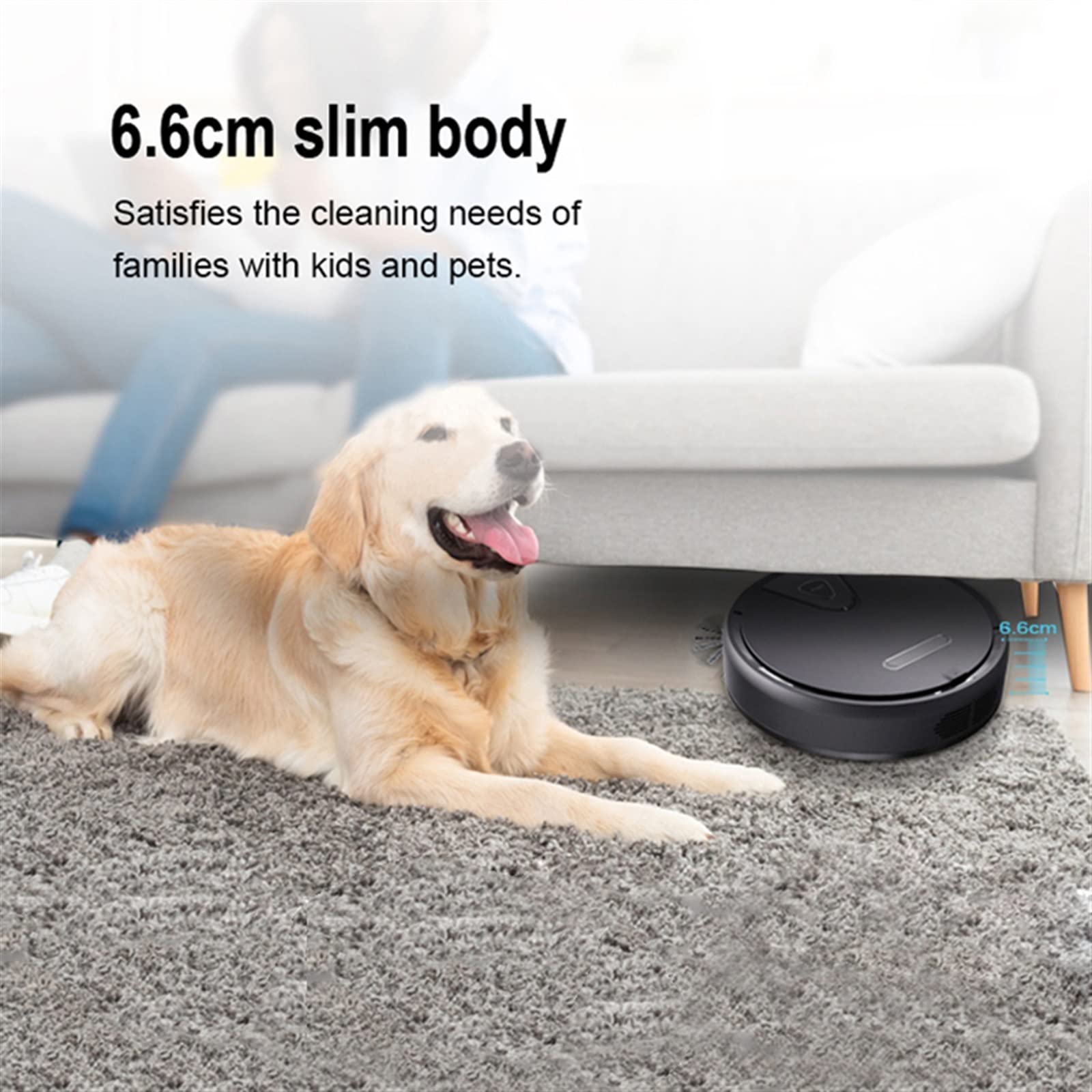 DieffematicJQX Odkurzacz automatyczny Robot Vacuum Cleaner One-Click Start Vacuum Mopping Sweeping 3-in-1 Smart Home Cleaning Removal Robot Wet Dry Mop