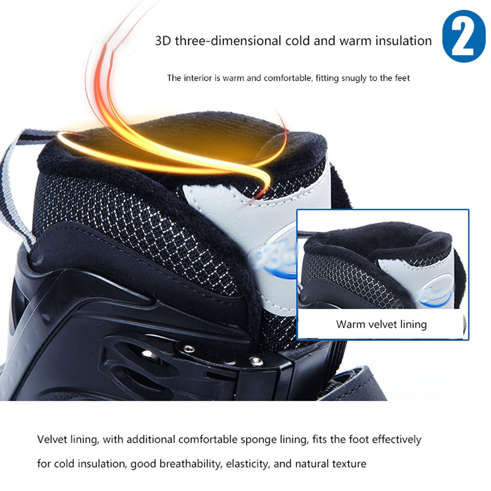 Patins de patinage réglables,Patins à Glace pour jeunes,Patins à Glace Mixte,système de laçage rapide et boucle push-lock,4 tailles réglables,chaleur et confort,pour débutants et avancés jusqu