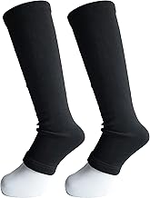 Men's Leg Warmers, Warmer, Long, Thermal, Cold Protection, Shaggy Lined, Women's, Fleece-Lined, Black (2 Pairs)
