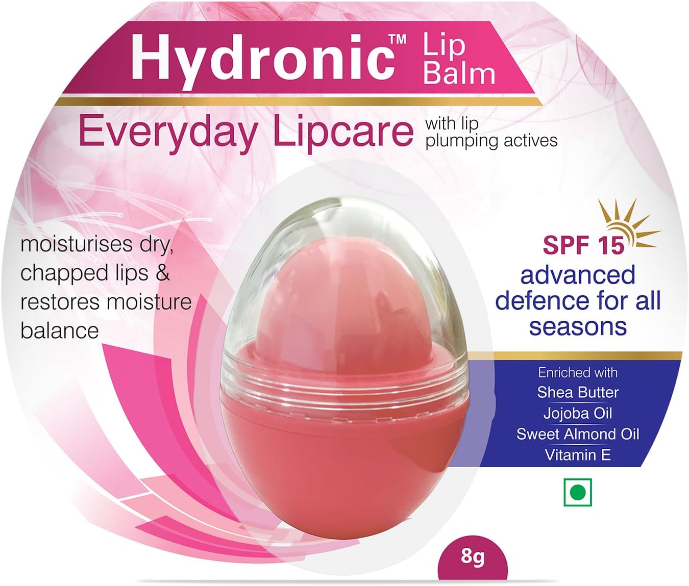 Hydronic Lip Balm | Intense Hydration & Nourishment | Soothing & Protective Formula For Soft, Smooth Lips | Pack Of 2,pink