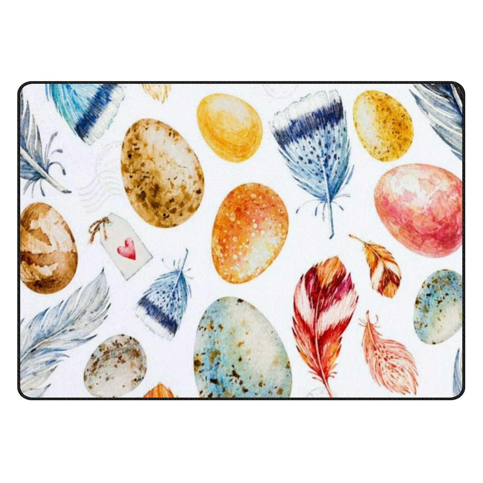 Grand tapis aquarelle coloré 182x121 cm en velours corail épais pour salon et chambre