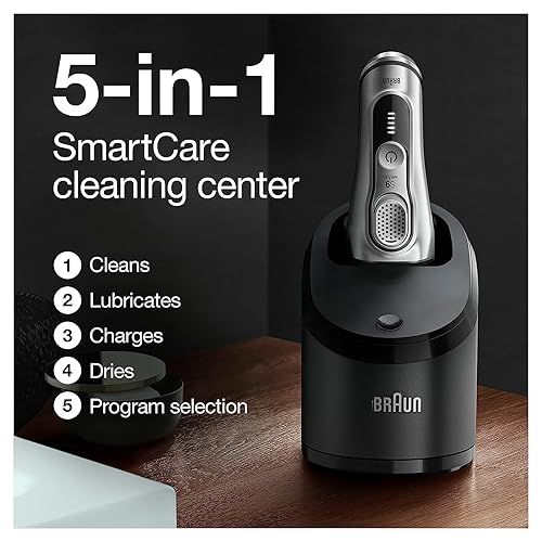 Miniatura 6 de Braun Maquinilla de afeitar eléctrica para hombres afeitadora de papel de aluminio impermeable serie 9 de 9390 cc afeitado húmedo y seco con