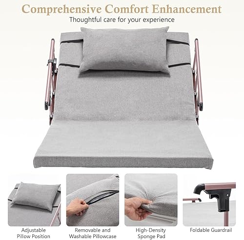 Miniatura 7 de Respaldo de cama eléctrico ajustable con control remoto, soporte reclinable de 4 a 68 para ancianos, mujeres embarazadas y pacientes, marco de acero