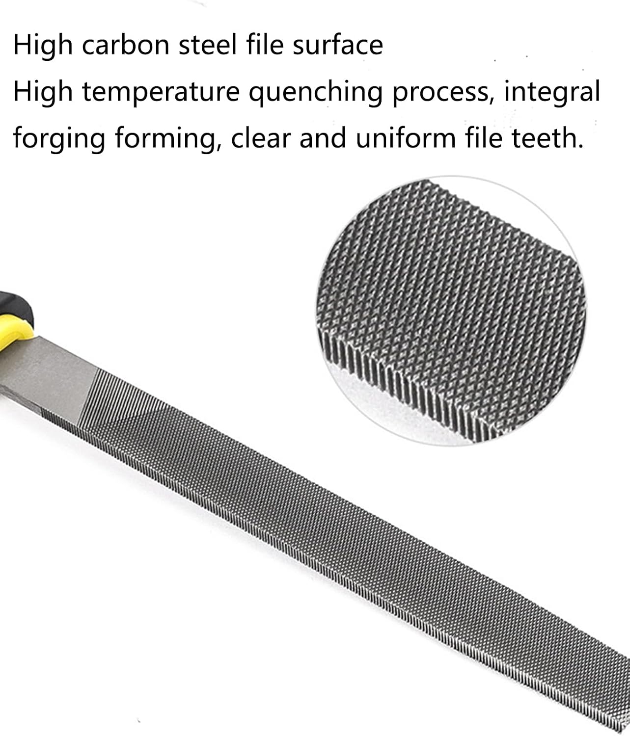 Metal File, 8-inch Flat Mill File with Handle Sharpening Tool for Metal Edge Trimming, Stone, Wood, Plastic，Tire Filing and Other DIY Sharpening Work