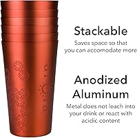 Vista 4 de Vasos de aluminio para bebidas, vaso rojo de metal que cambia de color, taza de aluminio de 30 onzas, juego de 6