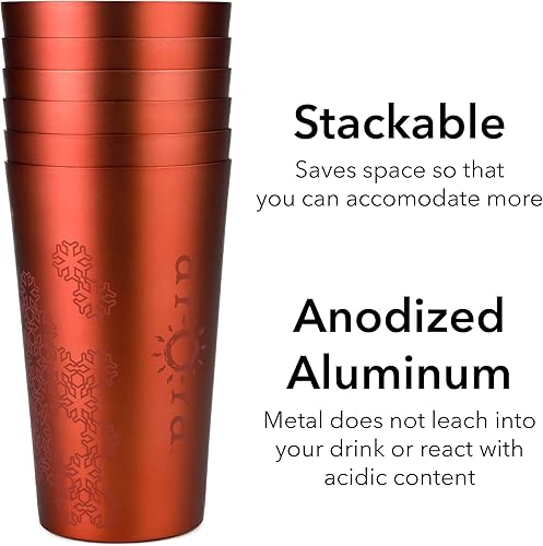 Miniatura 4 de Vasos de aluminio para bebidas, vaso rojo de metal que cambia de color, taza de aluminio de 30 onzas, juego de 6