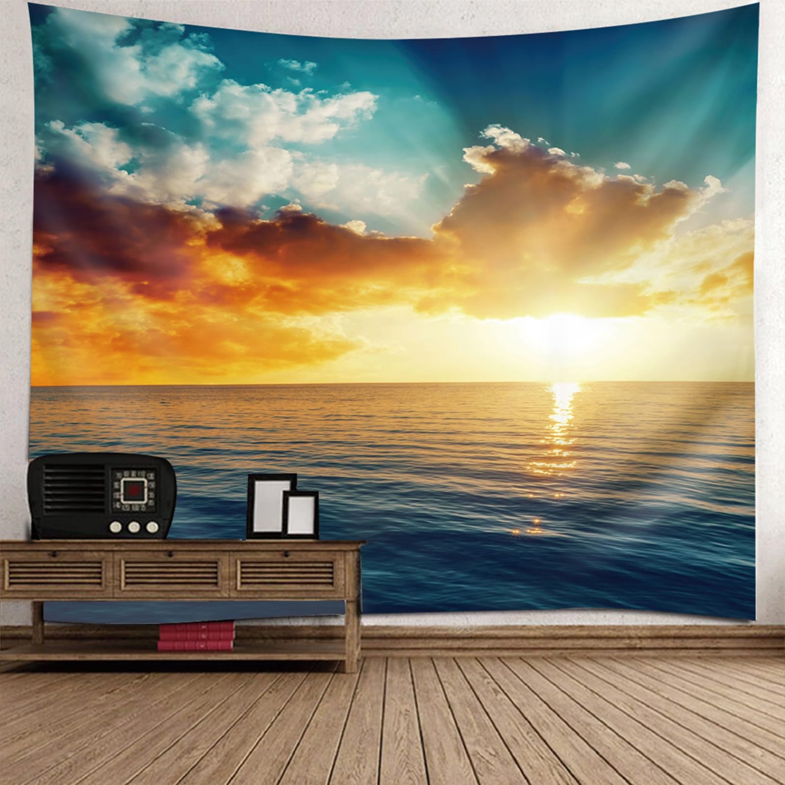 Tapiz de amanecer marino de 150x150 cm ideal para dar vida y color a habitaciones infantiles 6