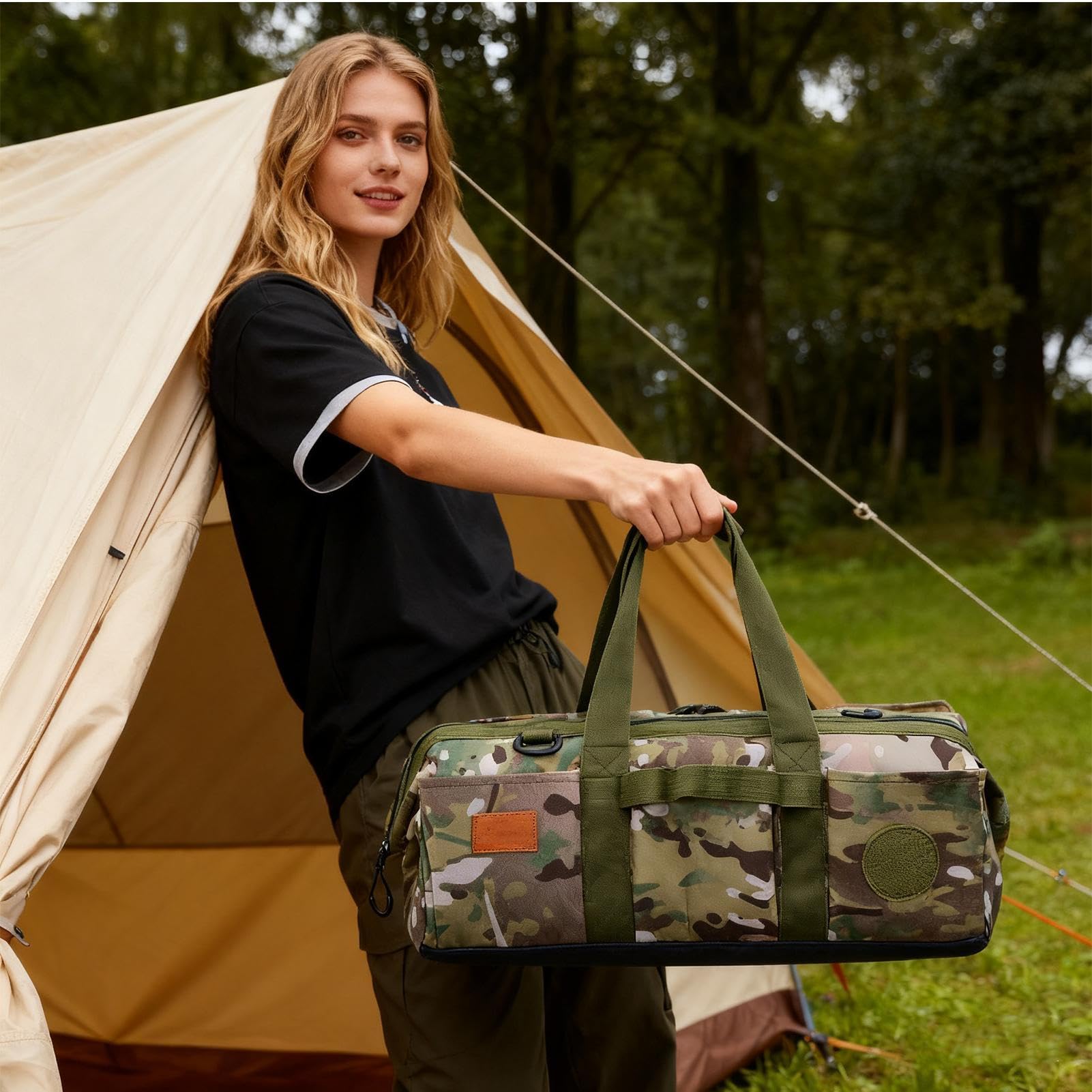 Sac À Sardines De Tente pour Camping Sac pour Pieux De Tente avec Diviseur