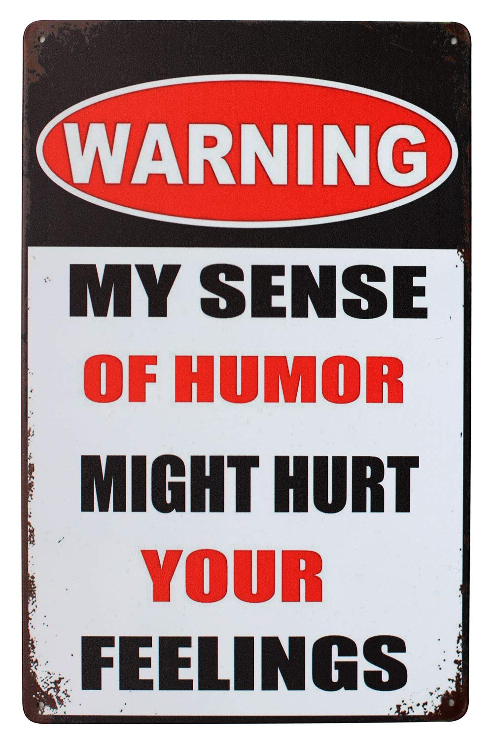SMAZDFXX Warning My Sense Feelings Metal Tin Sign, Vintage Art Poster Plaque Wall Decor Cafes Bar Club 8"x12"