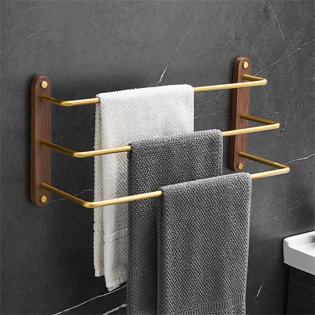 Portasciugamani da Bagno in Alluminio da Parete 30/40/50 Cm Portasciugamani in Legno Accessori da Bagno (A 30CM)