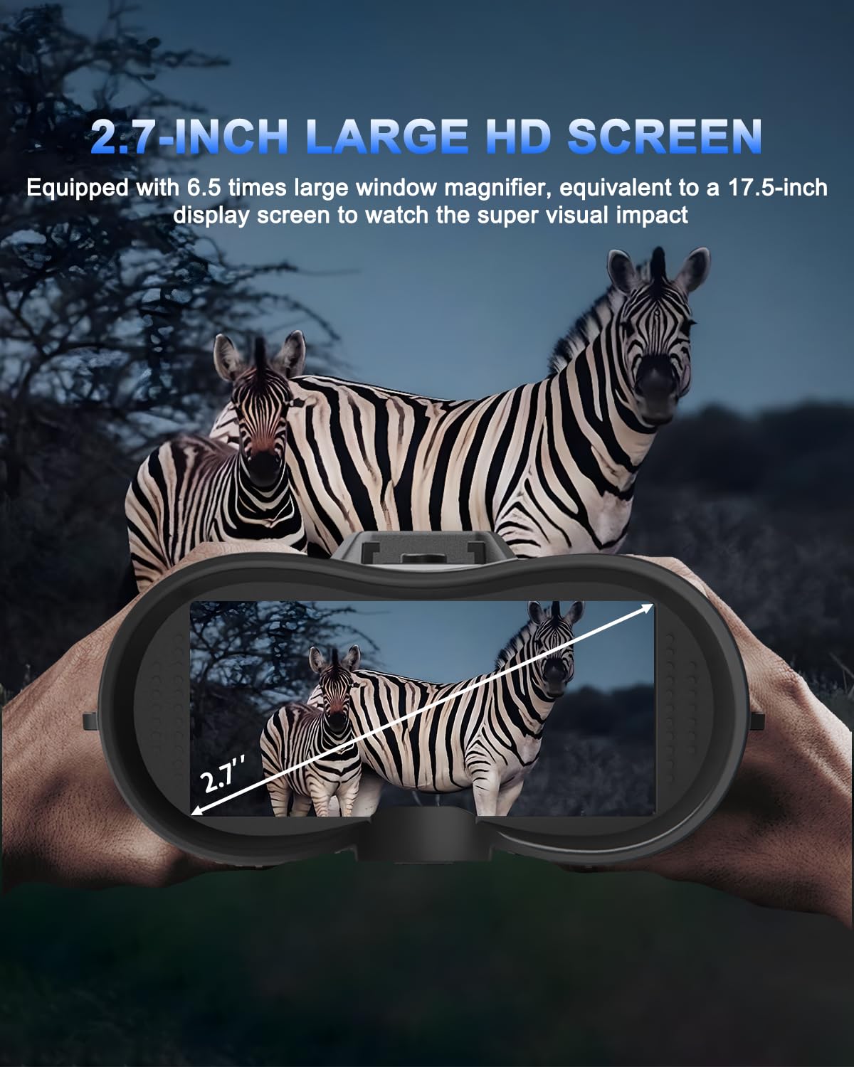 Night Vision Goggles Head Mounted - 4K Night Vision Binoculars 1312ft 8X Digital Zoom, Saves Video and 36M Photos, for Helmets, Long Range IR Night Vision Goggles